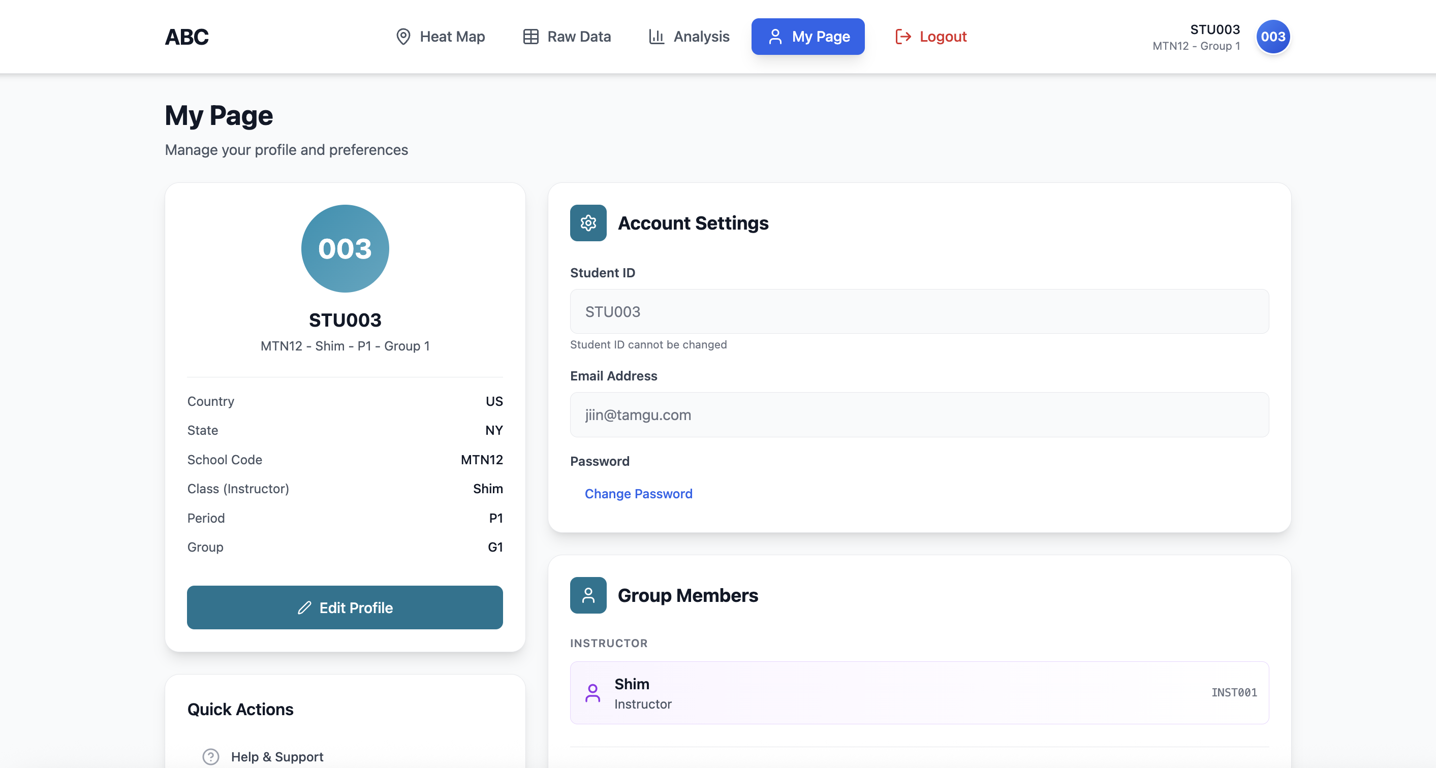 V3 Student Heat Map - Manhattan Air Quality, City Average 10 Good, School Average 19, Group No Data
