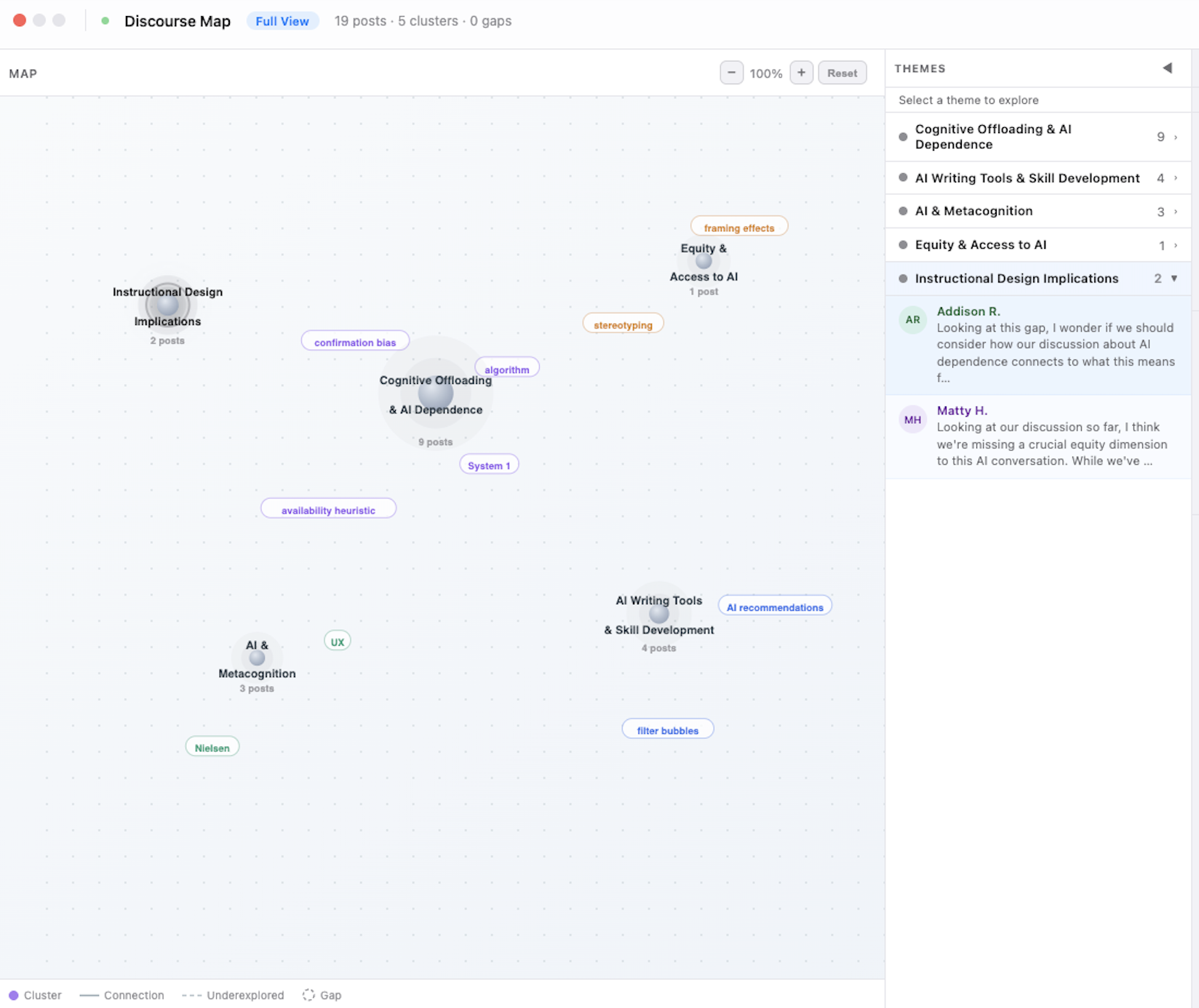 DiscourseMap connection view